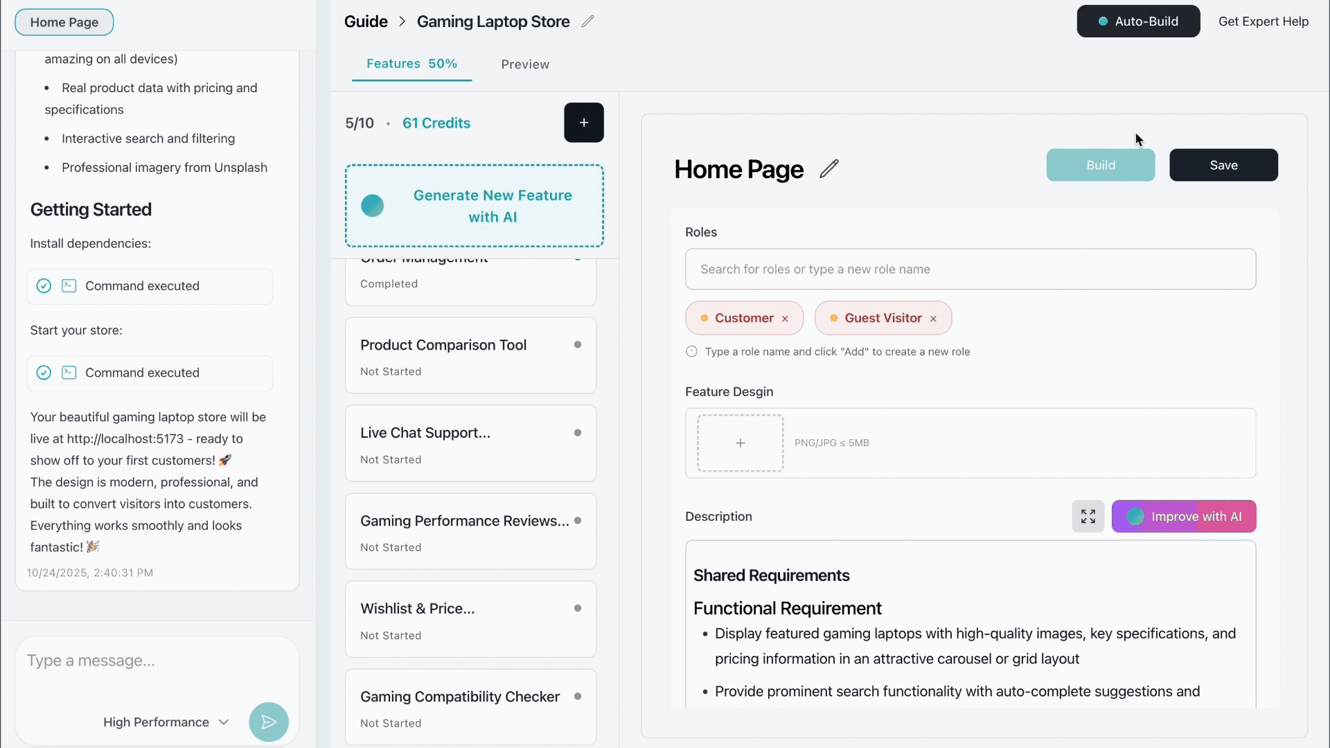 Auto generate feature demonstration